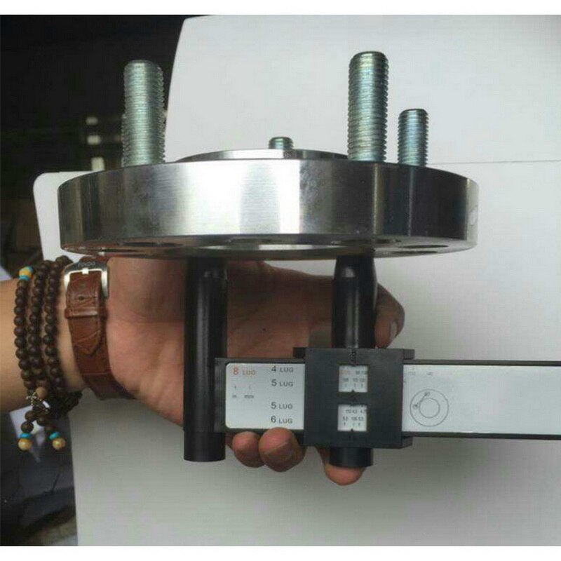 Wheel Rim Bolt Pattern Sliding PCD Measuring Tool Gauge Ruler 8 Holes PCD Ruler Lugs Hub Pitch Measurement Tool Vernier Calipers
