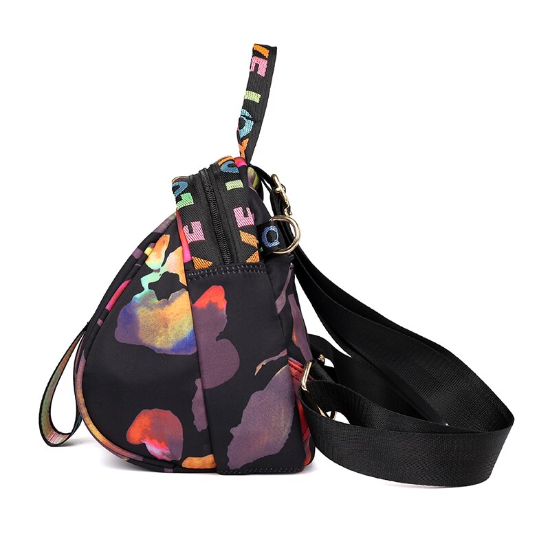 Color Ribbon Fun Printing Women Backpack Girl Travel Small Portable Bag Mini Lightweight Waterproof Knapsack