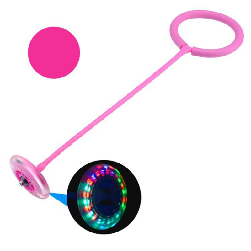 Flash Springen Voet Force Bal Kinderen Outdoor Fun Sport Speelgoed Led Kinderen Springen Kracht Reactie Training Bal Kind-Ouder games: Pink