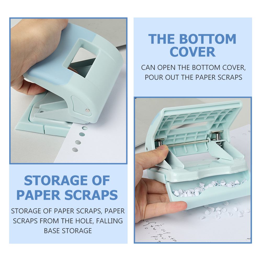 Hole Punch Tool Manual Punching Machine 2-Hole Puncher Loose-leaf Puncher (Random Color)