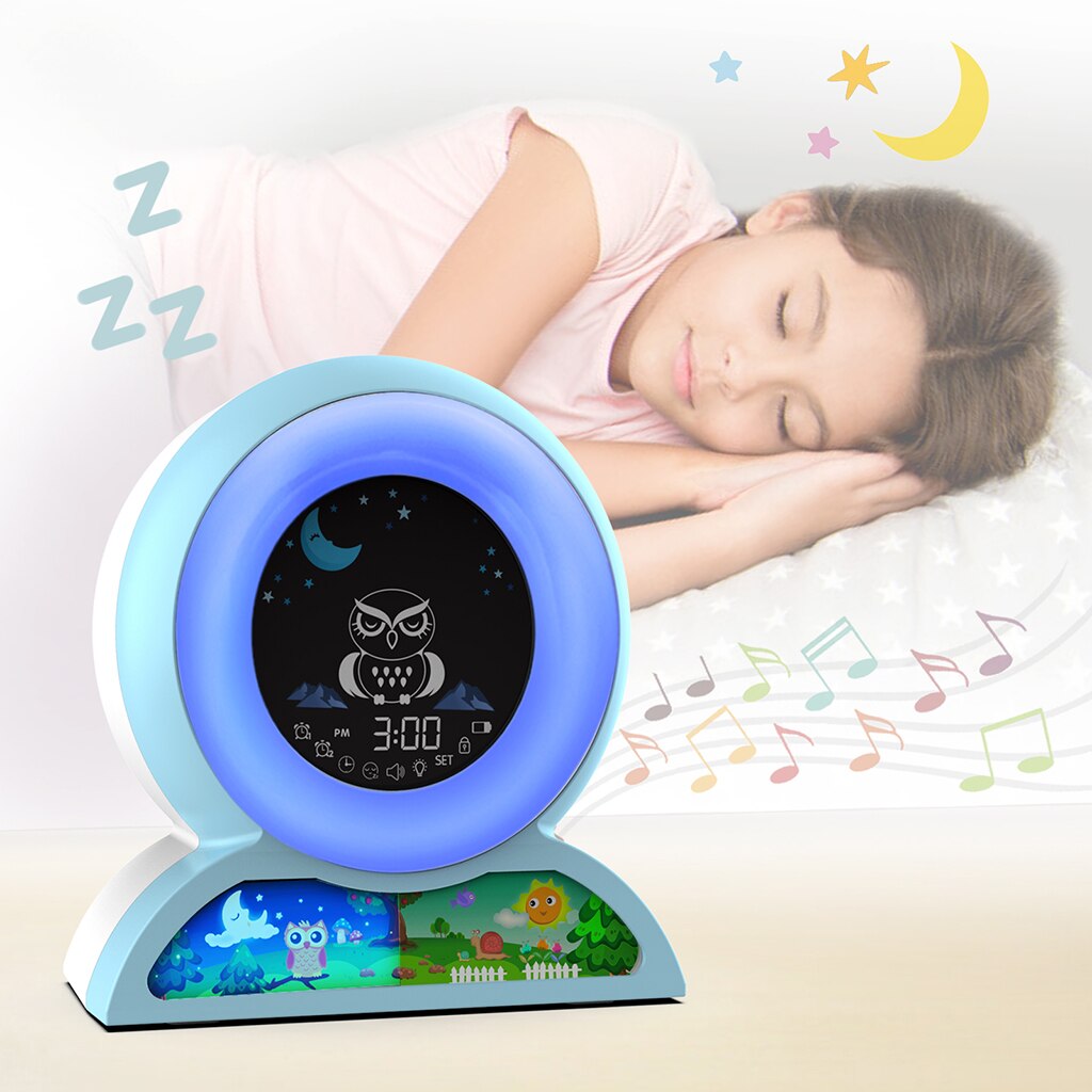 Sun & Moon Rise Kids Alarm Clock Digital Clock with Nap Timer & Night Light for Bedroom Bedside,