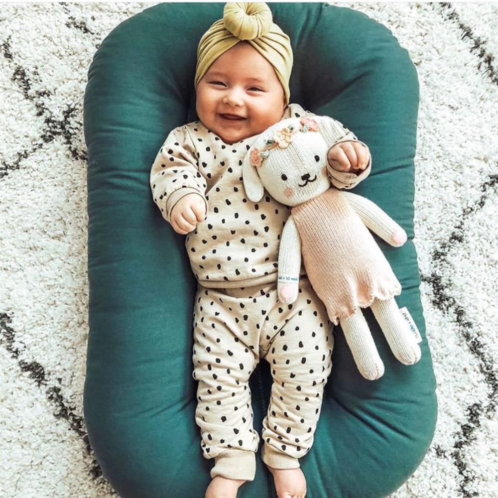 Organic Cotton Baby Lounger Infant Co Sleeper Bed Bassinet Portable BabyNest Crib for Girls Boys Baby Cribs Cradle