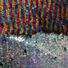 65x45 cm Glitter Bling Bling Rainbow Kleur Sequin Double-face Omkeerbare Sequin Stof Satijn Terug Voor DIY naaien Home Decoratie