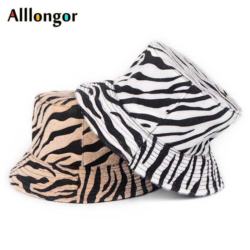 automne hiver imprimé léopard fourrure seau chapeau femmes rue bob coréen pêcheur chapeau Panama Hip Hop bob chapeau