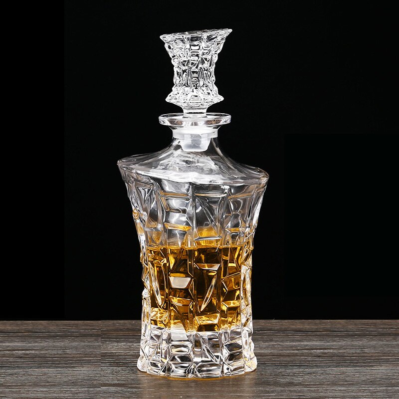 730 Ml Speciaal Vormige Kantelen Diamant Decanter Whisky Wijnglas Set Wijn Fles