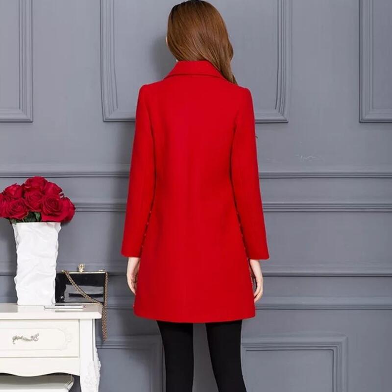 Grande taille manteau en laine femmes vêtements manteaux femmes laine veste longue mince épaississement femmes vestes rouge