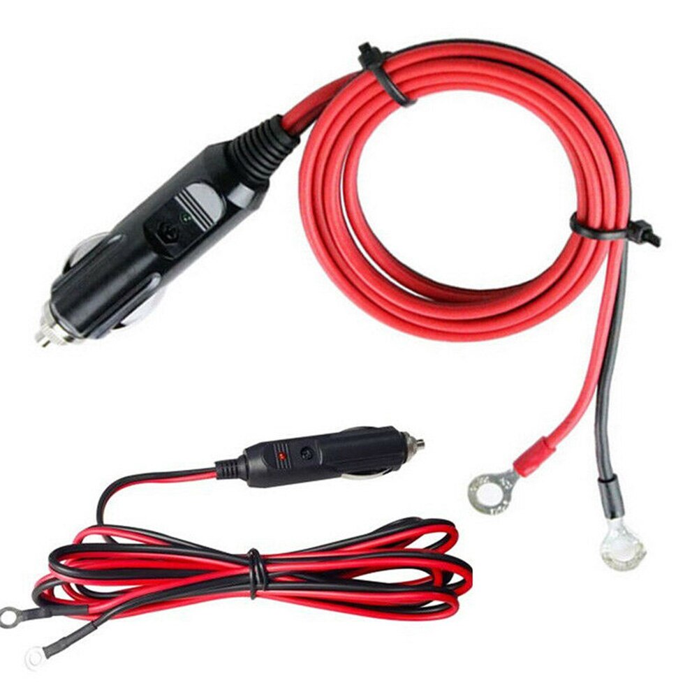 12V Heavy Duty 15A Sigarettenaansteker Stekker Adapter Cord Wire Kabel 1M Met Groene Led-Indicator licht