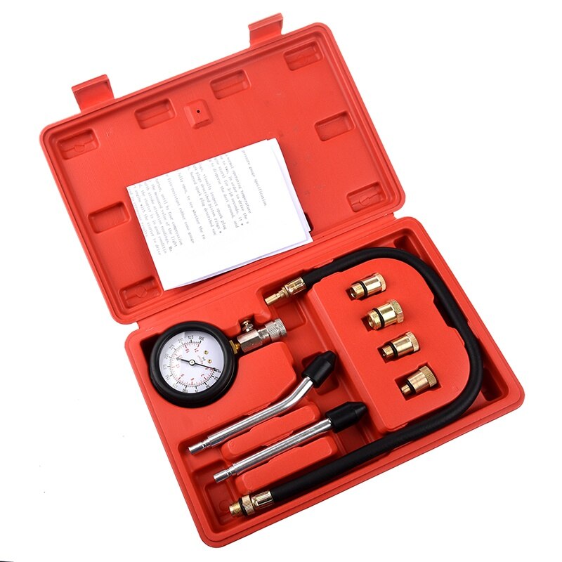 Petrol Engine Compression Tester Test Tool Set Kit Gauge Car Valve Motorcycle