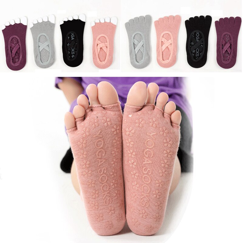 Chaussettes de Pilates antidérapantes pour femmes, 1 paire, en Silicone, respirantes, pour danse de Ballet, gymnastique, dos nu