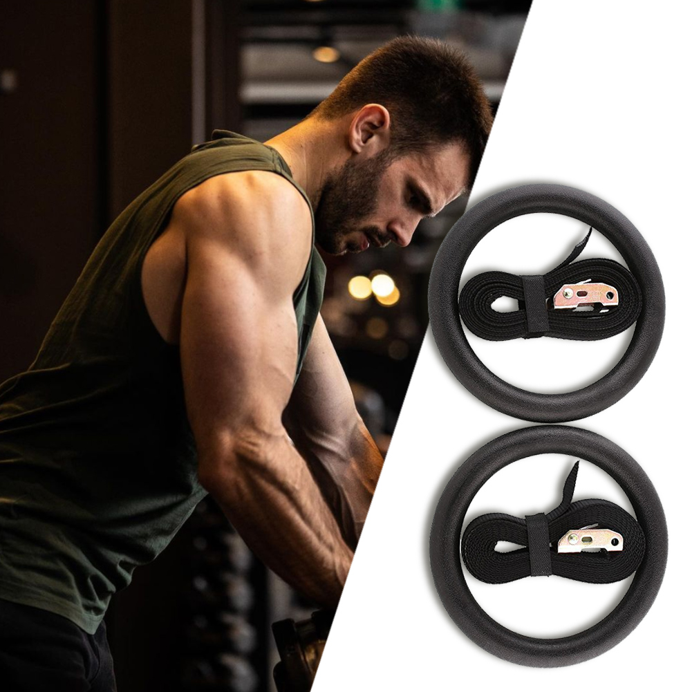 2 uds anillos de gimnasia anillos de dominadas anillos de gimnasio de Fitness de alta resistencia anillo de entrenamiento de dominadas con correa ajustable para entrenamiento de cuerpo completo