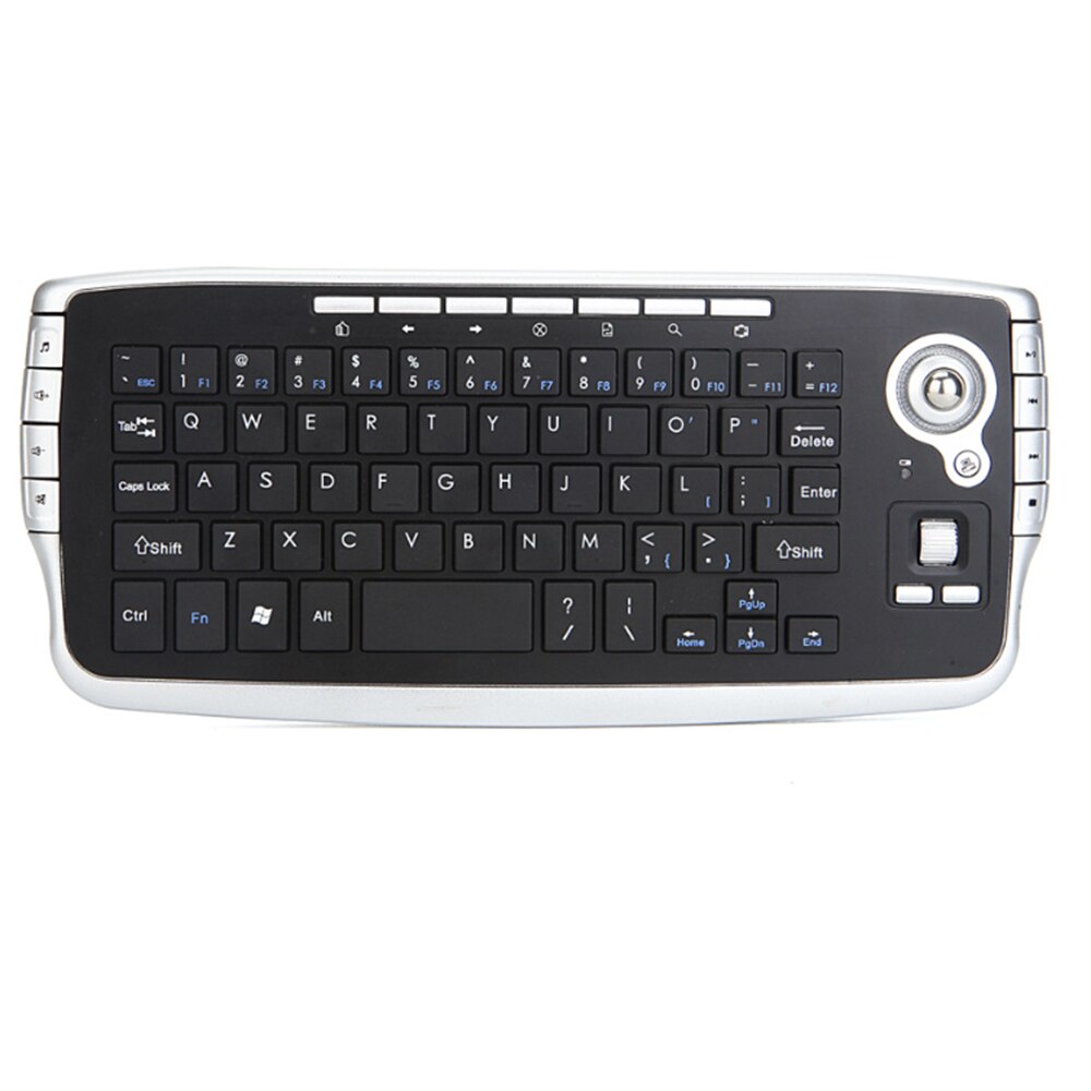 Keyboard with Trackball,2.4G Mini Wireless Keyboard Multi-Media Functional Trackball Air Mouse Features: (Black)
