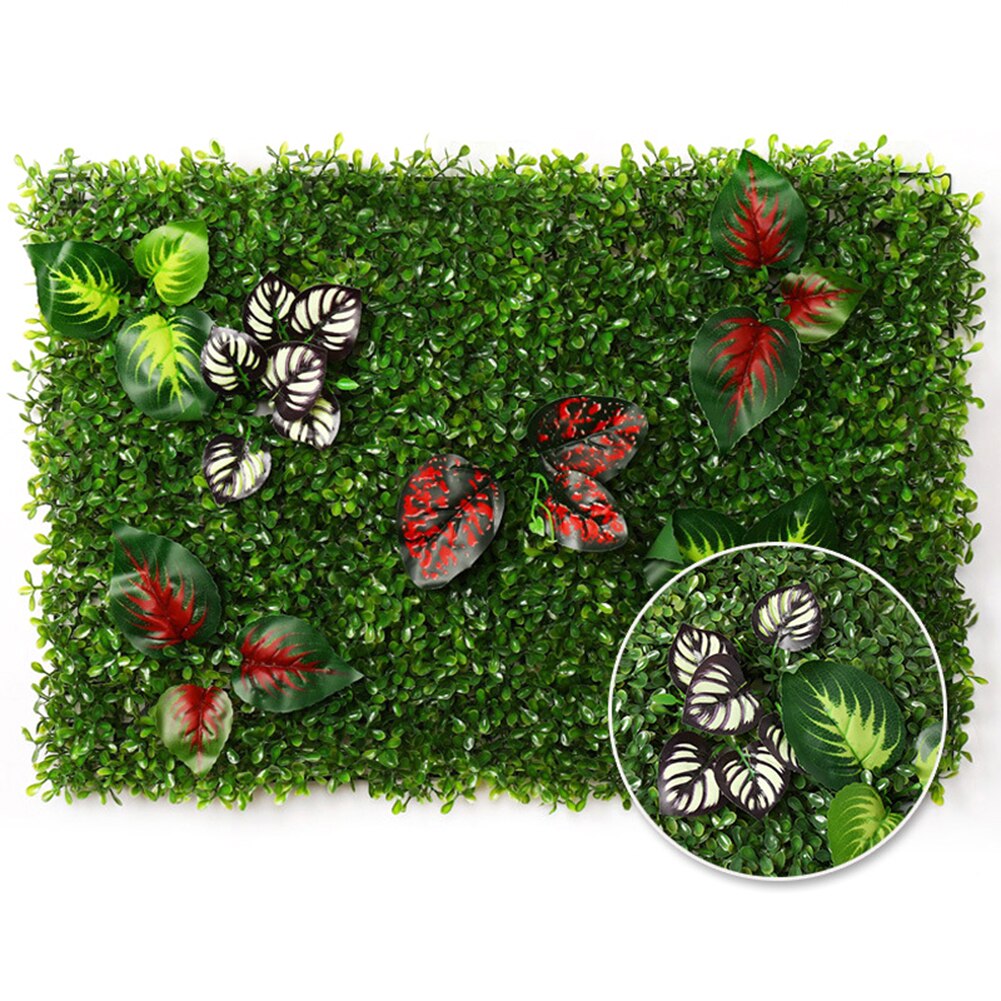 40*60cm Artificial Plant Hedge with Flowers Privacy Fence Screen UV Protected for Outdoor Garden Backyard