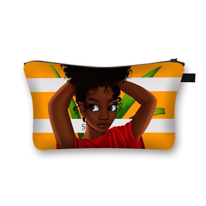 Dio Dice Che Sono di Colore Nero Sacchetti Cosmetici Afro Donne Sacchetti di Trucco Nero È Bello Delle Signore Caso Cosmetico Ragazze Organizzatori Bag: hzbafro18