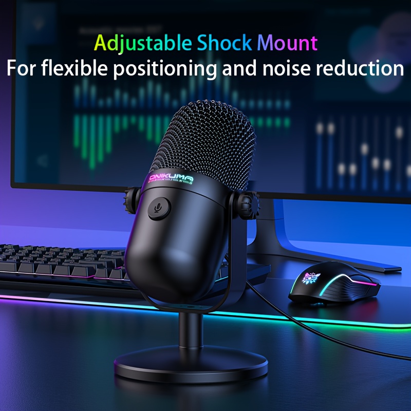 Onikuma M830 Desktop Conference Microphone Wired Standing Mic | Pc Karaoke Recording | Gaming Voice Chat | Hd Noise Reduction | Plug