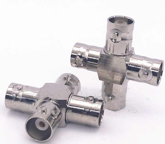 3way BNC To BNC adapter female jack & male plug triple T in series RF connectors