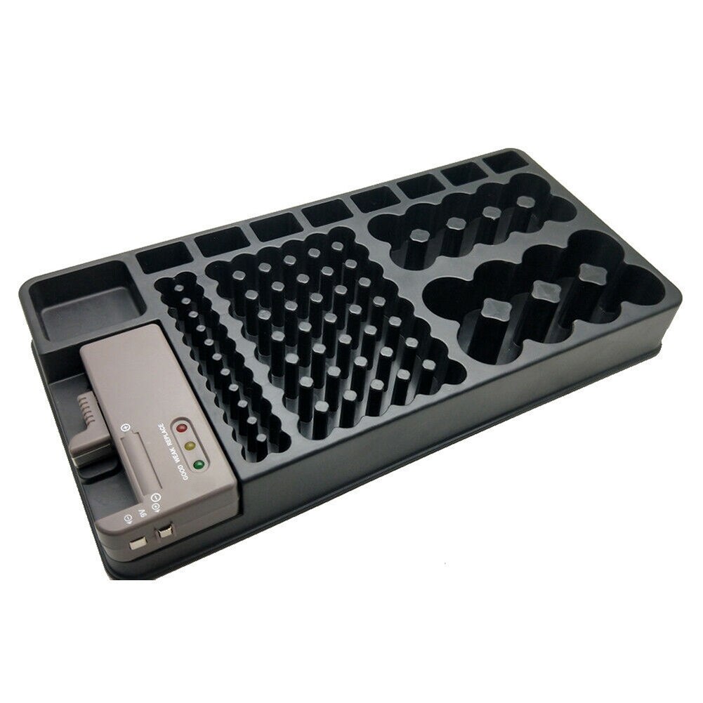 Battery Storage Organizer Holder Battery Caddy Rack Case Box with Tester JA55