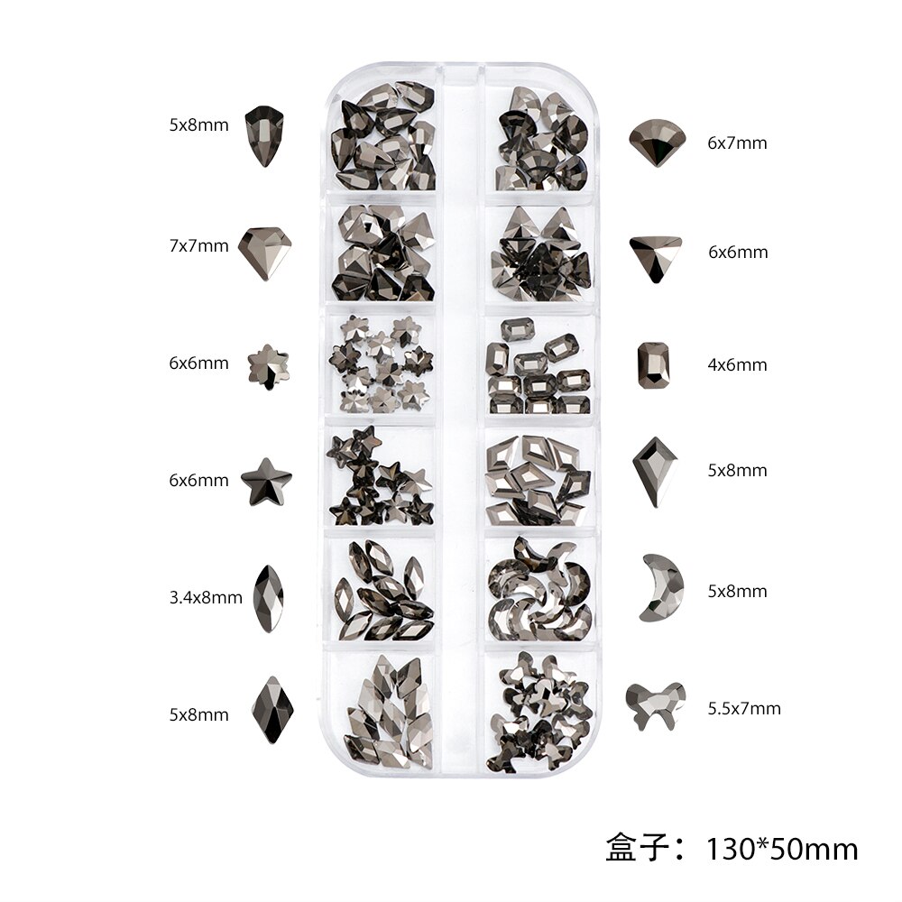 3d nagelbedels tips decoratie glitter steen nail art strass steentjes kristal manicure accessoires: Dk2185-15