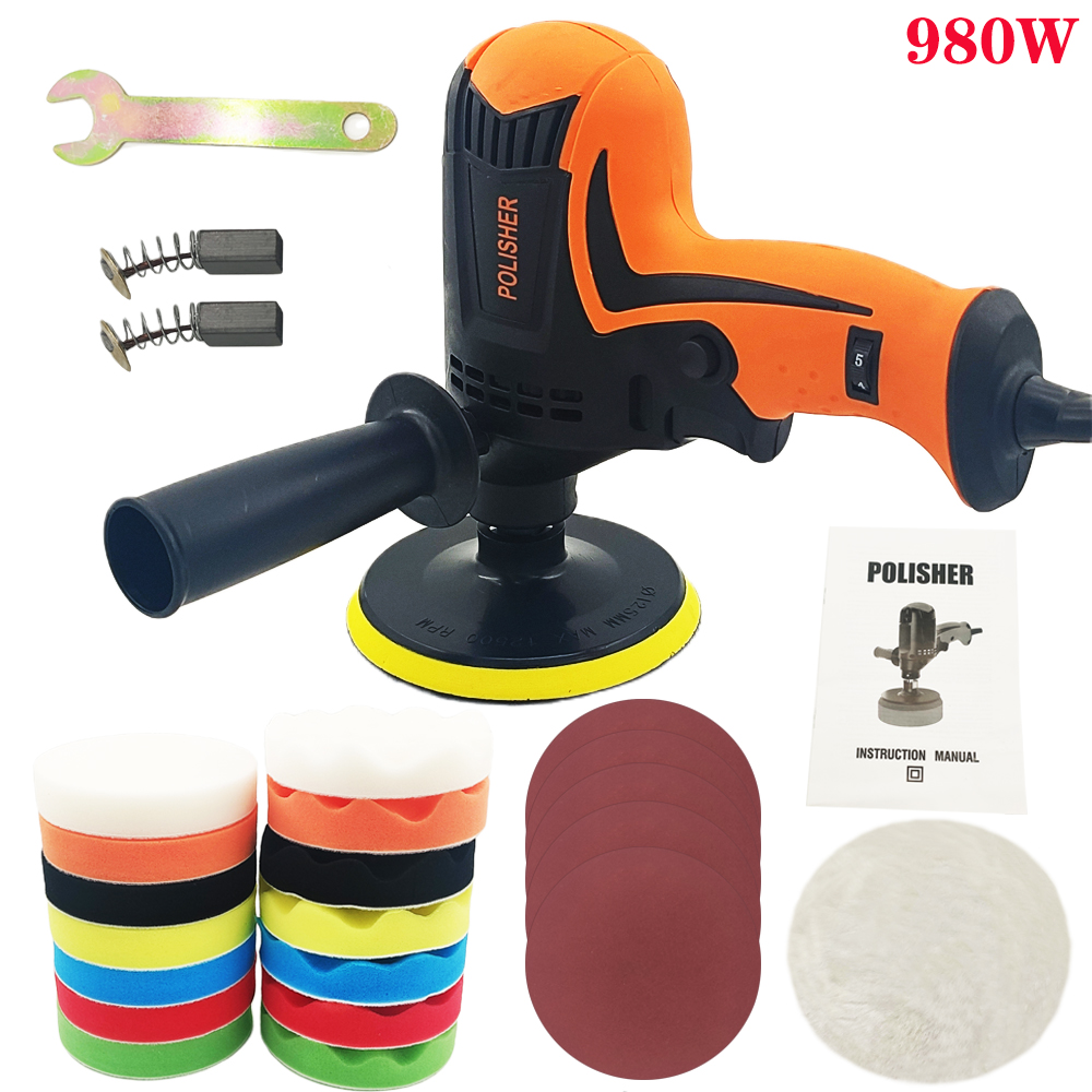 Adjustable Car Polisher Car Polishing Machine Stepless Speed Auto Polishing Machine High Efficiency Waxing Tool: Option 2   980W / EU