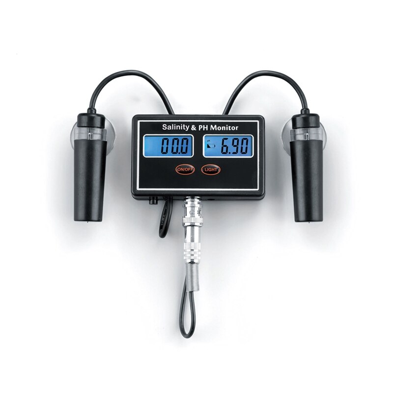 2in1 PH &amp; Salinity Monitor Digital Online LCD pH Salinity Meter for Aquarium Seawater Fish Tank pH Salt Water Tester