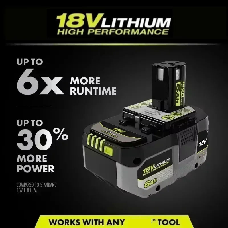 Voor RYOBI ONE+ krachtige lithiumbatterij 18V geen geheugeneffect, lage zelfontlading, geschikt voor alle ONE+gereedschappen P104,P107