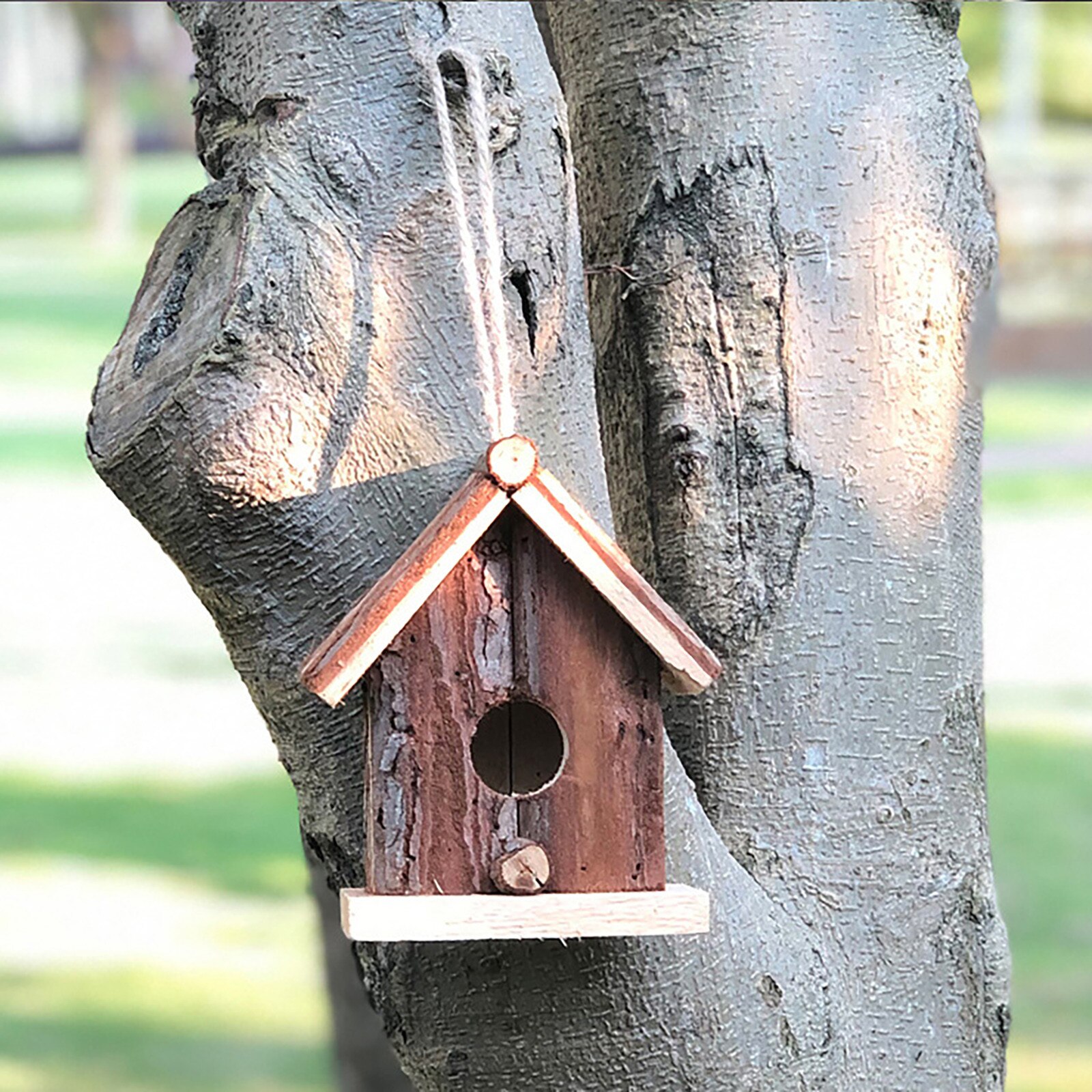 Valley Birdhouse Wooden Hanging Outdoor Rustic Bird House Home Garden Decor Hanging Diy craft bird house