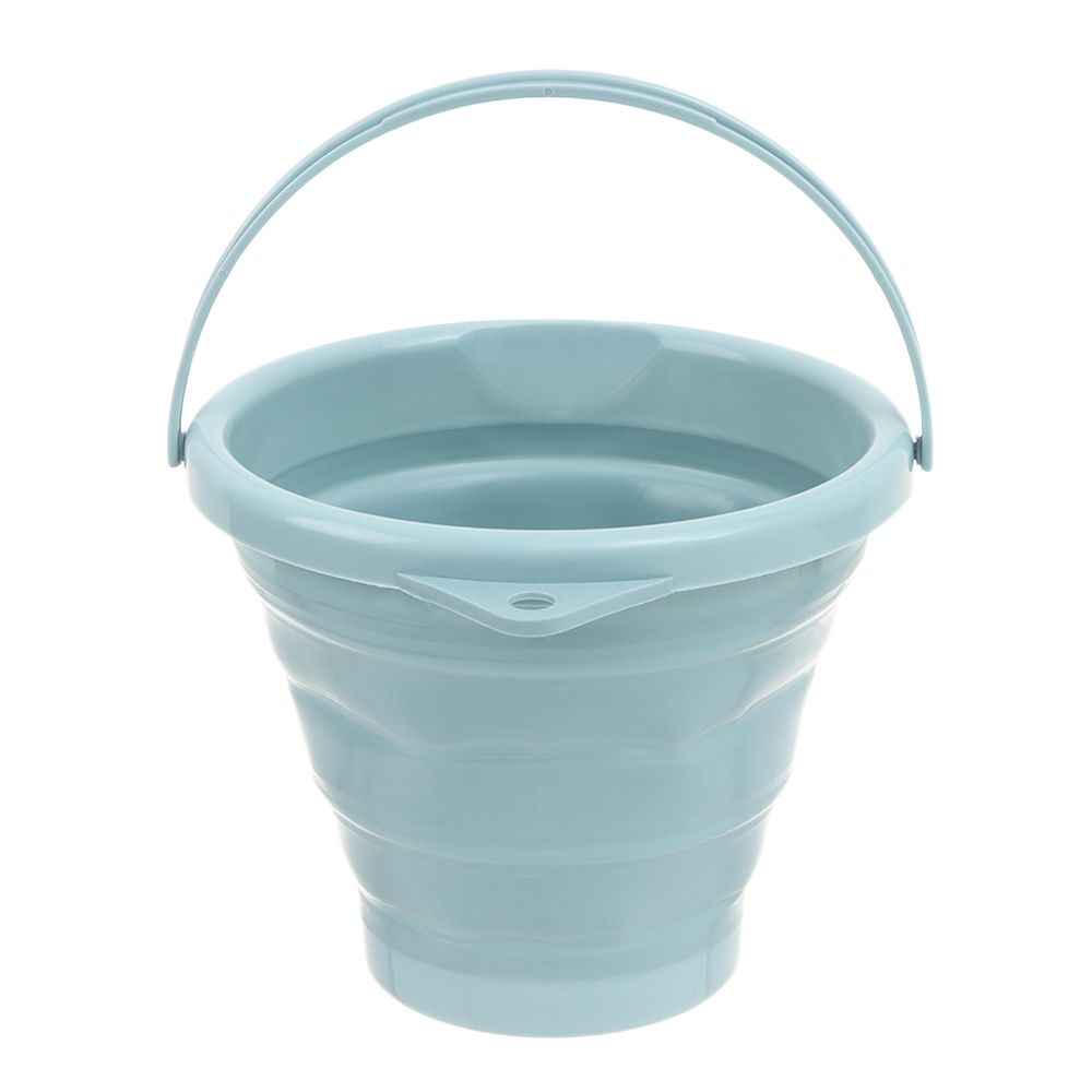 5/10L Portable Foldable Bucket Basin Tourism Outdoor Clean Bucket Fishing Camping Car Wash Mop Folding Buckets with Handle: Blue 10L