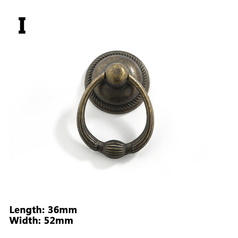 Tiradores de bronce de anillo Retro, armario de pomo de un solo orificio, perillas de muebles, tirador de cajón de tocador de armario: 9