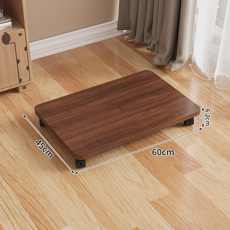 Mobile Storage Box Base with Casters Organizer Box Office Desk under Printer Universal Wheel Braet Kitchen Storage Ra: Walnut color-60*45*6.2cm