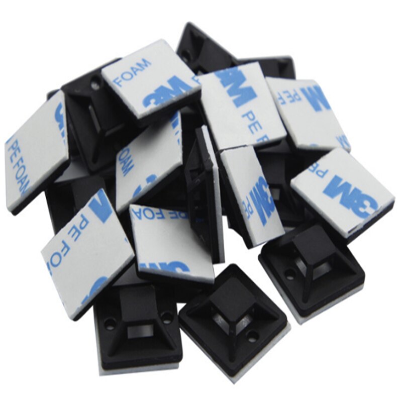 100 pieces of 3M adhesive self-adhesive cable tie base bracket 30 * 30, 40 * 40 suction cup tie fixed base plastic clip position