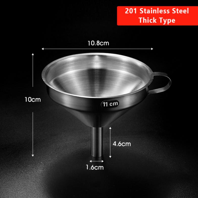 Embudo de cocina de acero inoxidable de tolva para líquidos Metal embudo Filtro de embudo de boquilla para Canning casa herramientas de cocina: D