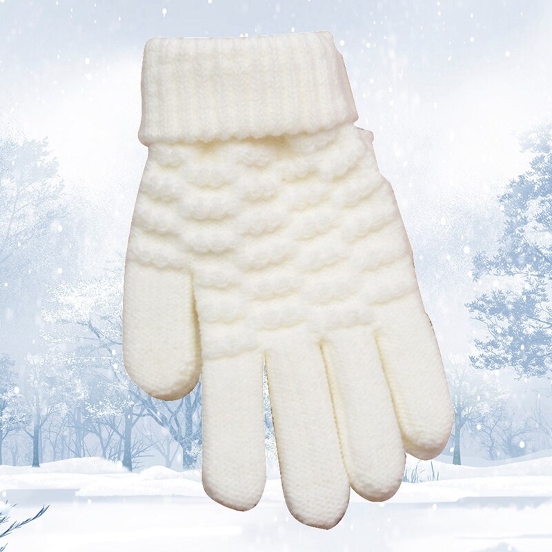 Winter Warme Jacquard Handschuhe freundlicher strecken Fäustlinge Junge Mädchen Solide Guantes Hand Zubehör freundlicher Dicken betroffen Handschuhe Warme Handschuhe