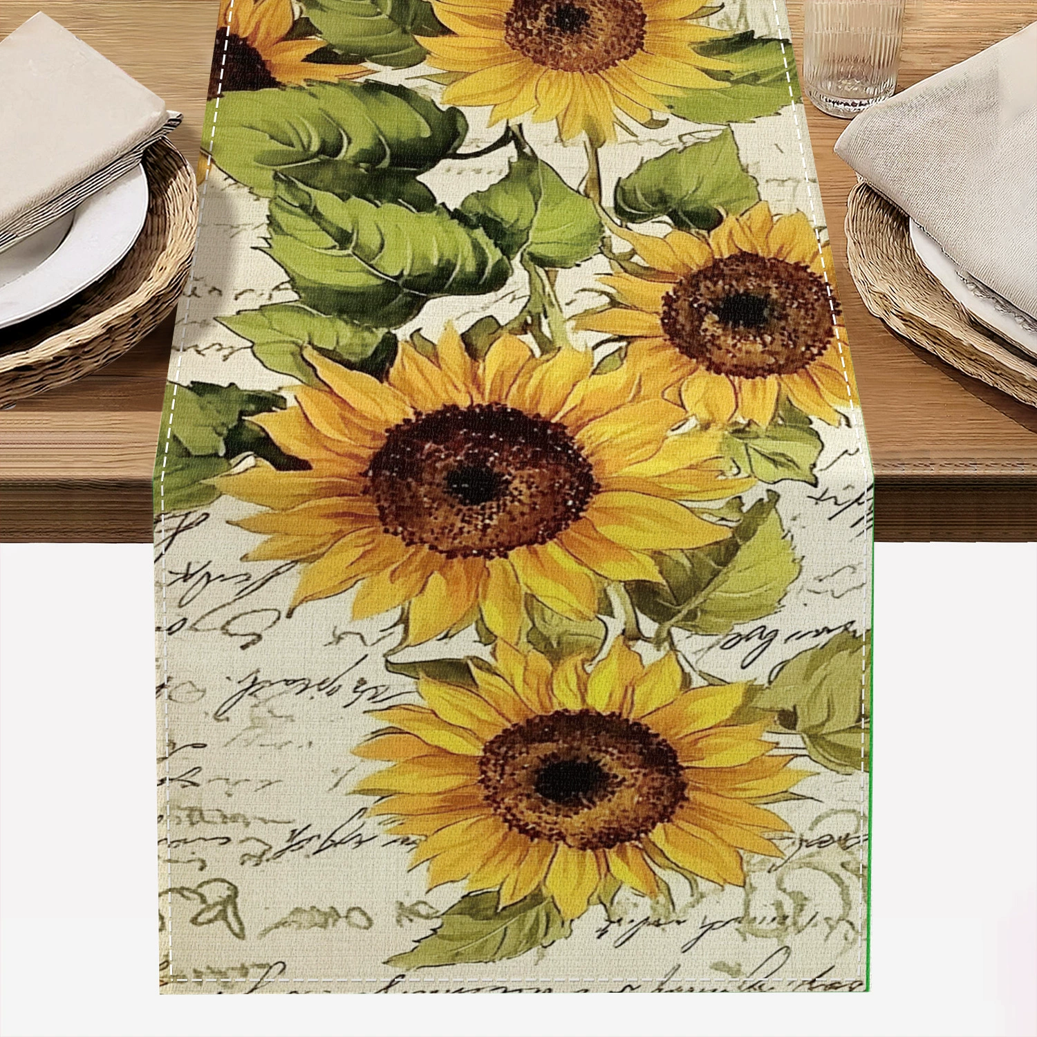 Fall Sunflower Table Runner 13x72 Inch Seasonal Autumn Farmhouse Table Runners for Dinning Kitchen Party Table Decoration: PURPLE