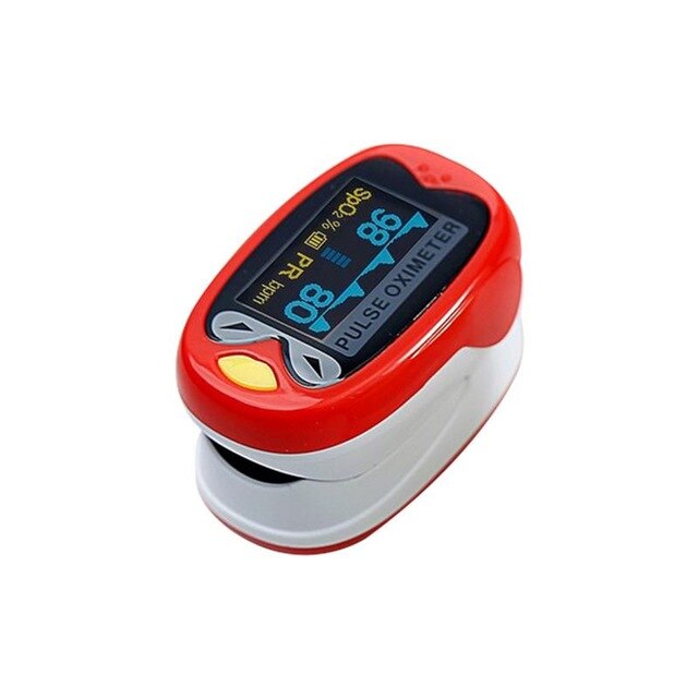 Child Pediatri Portable Pulse Oximeter Finger Oxygen SpO2 Saturation Monitor and Pulse Rate USB Rechargeable: Red