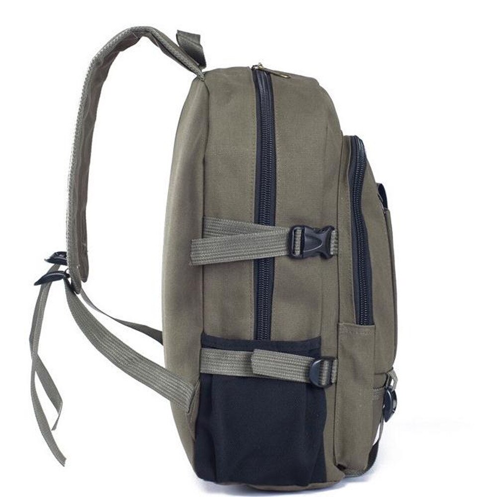 Men's Backpack Simple Large Capacity Solid Color Double-shoulder Canvas Backpack Schoolbag Soft School Hiking Bag mochila