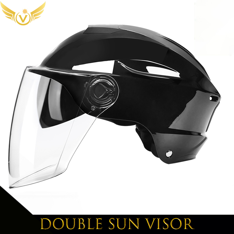 V Casco scooter elettrico proprietà V elicottero Caschi moto Cascata di sicurezza Soman Articoli urbani Donna Uomo Attrezzatura moto: nero