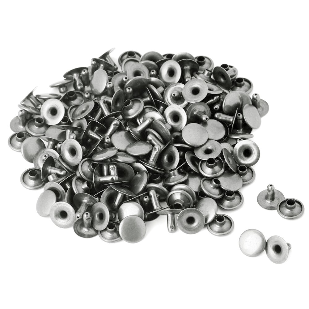 100pcs Stainless Steel Double Sided Rivets Rivets Child's Hat Tool DIY App Bag Accessory: Black Nickel