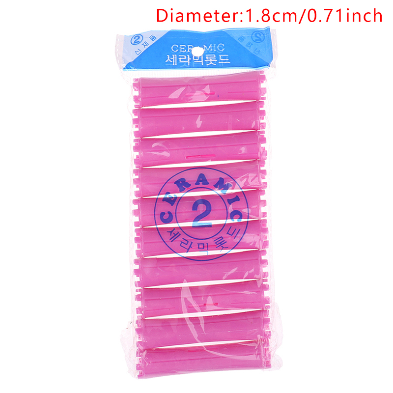 Rodillos de pelo para mujer, varillas de onda fría, rizador de pelo para el hogar, herramienta de bricolaje de peluquería, pelo largo y corto, 8 o 10 unidades: Rojo