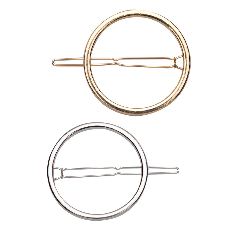 2Pcs Hollow Geometrische Haar Clip Voor Vrouwen Elegante Driehoekige Moon Star Cirkel Metalen Barrette Haarspeld Hoofd Accessorie