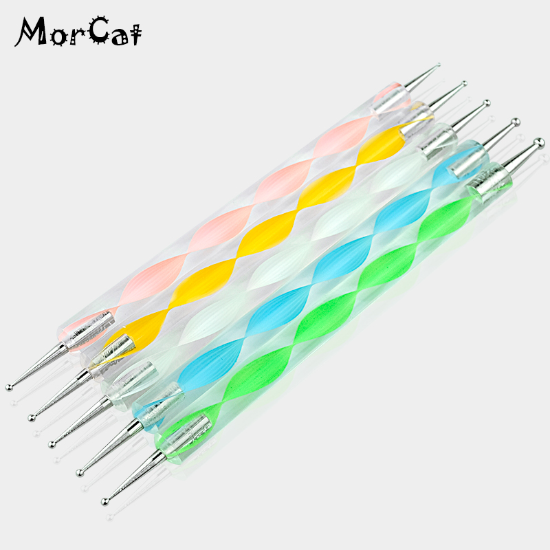 MorCat Puntjes Pen Nail Tool Nail Art Pen Set Voor UV Gel Nail Tool 5 stks/set Marbleizing Schilderen Tool DIY nail Art Dot Set