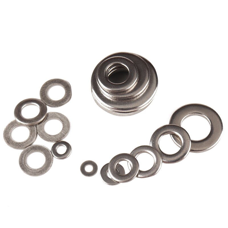 380-Pack Rondella Piana In Acciaio Inox Assortimento Set (M2 M2.5 M3 M4 M5 M6 M8 M10) 8 diverse Dimensioni per la Casa Automotive