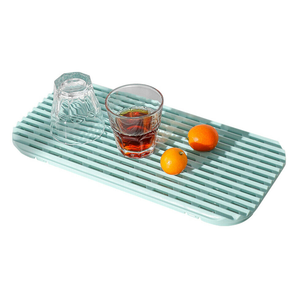 Kunststoff-Abtropf-Teetablett, Hohlplatte, multifunktionaler Getränkehalter für Zuhause, Küche, Obst: Blau