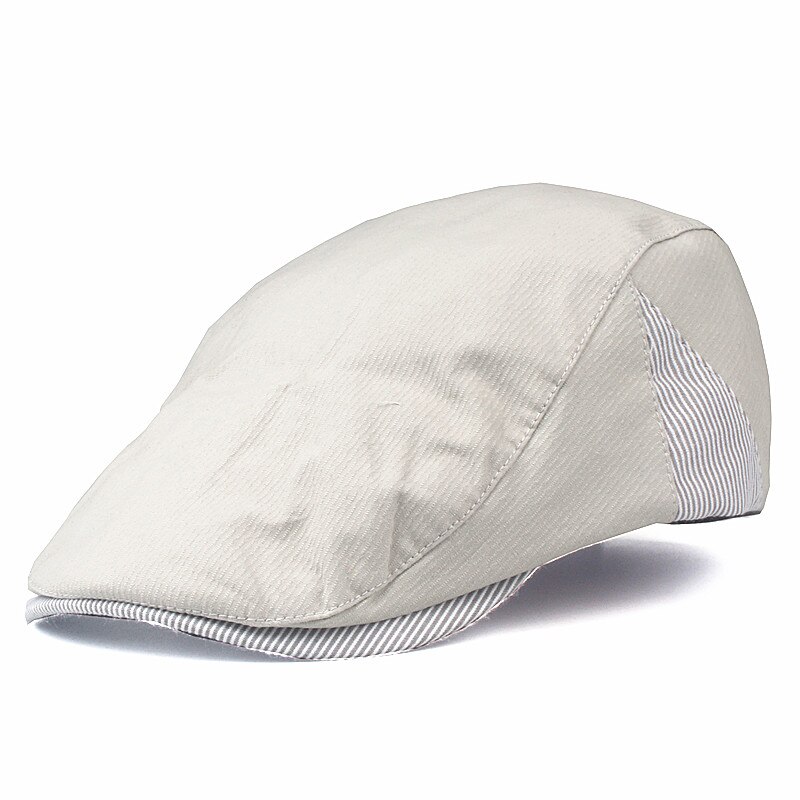 Xthree Solid Beret Cap Katoen Zomer Hoeden Voor Vrouwen Mannen Vizieren Zonnehoed Gorras Planas Platte Caps Verstelbare Baretten: Beige