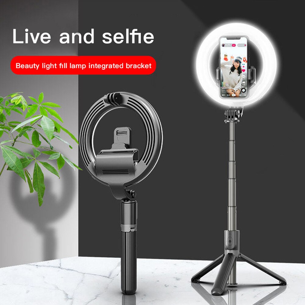 Draagbare 5 Inch Ring Licht Bluetooth Statief Selfie Stick Mini Statief Handheld Uitschuifbare Selfie Stick Voor Make-Up/Celebrity Live