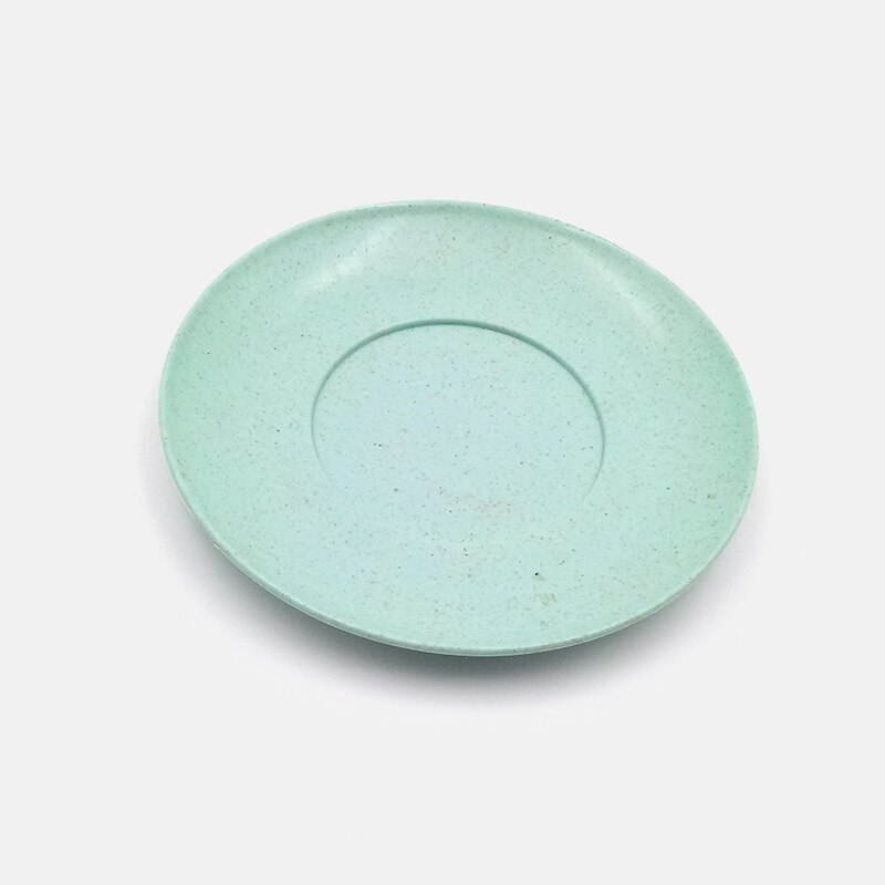 Ménage fruits fourchette vaisselle riz bol en plastique plaque paquet unique bol de céréales blé paille bol tasse: C green