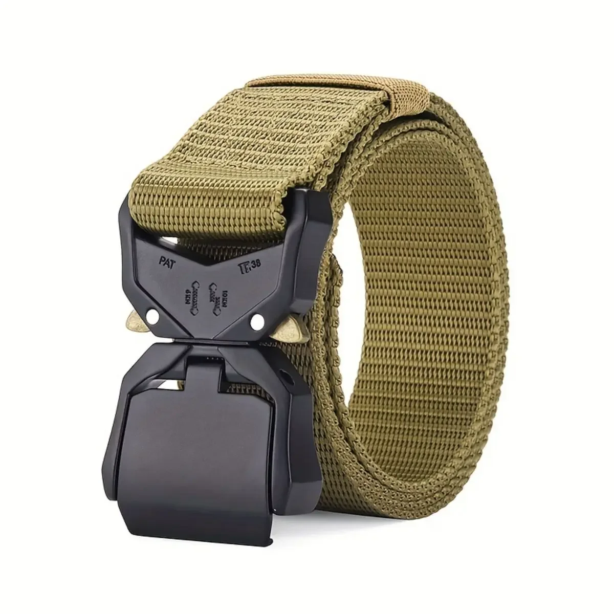 Cinto masculino ao ar livre tático multi-função fivela de liga de náilon cintos de lona esportiva mais grande tamanho longo 125 150 170cm: Caqui / 125 cm