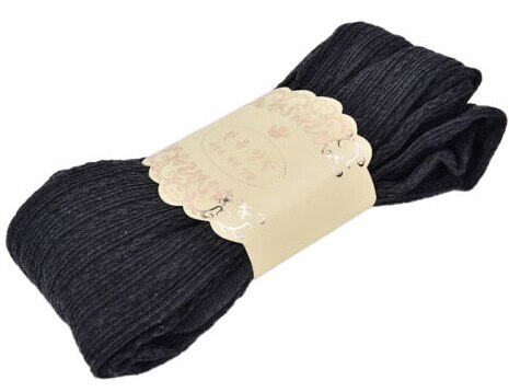 Vinter varme skinny tights trend kvinder dame strikke tights høj elastik super slanke kvinders tykke tights: Mørkegrå