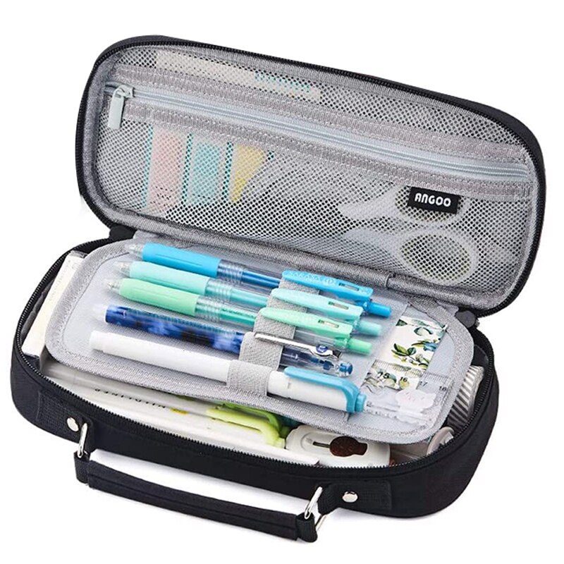 Angoo Etui Grote Capaciteit Etui College School Kantoor Grote Potlood Pouch Tas Voor Meisjes Jongens Tieners: Default Title