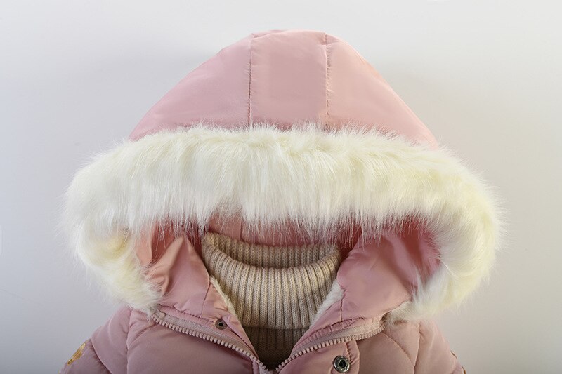 Neue Jahr 2022 Mädchen Mäntel Langarm Mit Kapuze Unten Jacke Für Kleinkind Mädchen Kleidung freundlicher Verdicken Winter Oberbekleidung 4-6 jahre