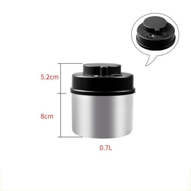 3 Stuk Vacuüm Container Roestvrijstalen Vacuüm Voedsel Tank Koffieboon Tank Keuken Fles Opslag Tank: Black cover700ml