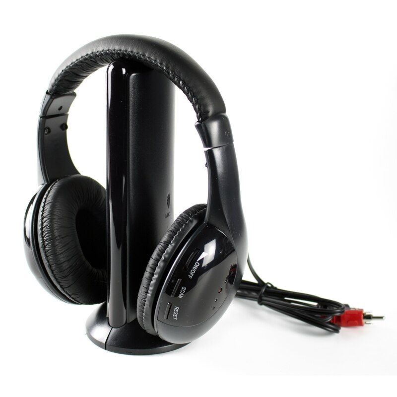 Hoofd radio draadloze headset met zender basis 5 in 1 tv tv computer draadloze headset  mh2001